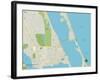 Political Map of Jensen Beach, FL-null-Framed Art Print