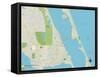 Political Map of Jensen Beach, FL-null-Framed Stretched Canvas