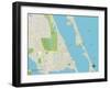 Political Map of Jensen Beach, FL-null-Framed Art Print
