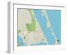 Political Map of Jensen Beach, FL-null-Framed Art Print