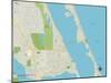 Political Map of Jensen Beach, FL-null-Mounted Art Print