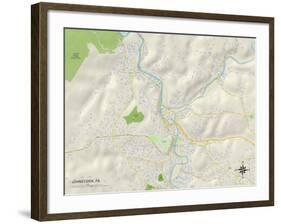 Political Map of Johnstown, PA-null-Framed Art Print