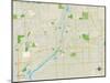 Political Map of Joliet, IL-null-Mounted Art Print