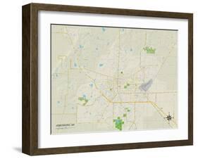 Political Map of Jonesboro, AR-null-Framed Art Print