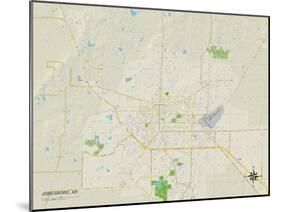 Political Map of Jonesboro, AR-null-Mounted Art Print