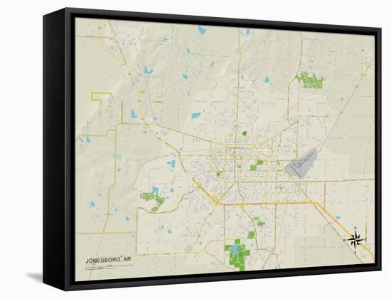 Political Map of Jonesboro, AR-null-Framed Stretched Canvas