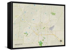 Political Map of Jonesboro, AR-null-Framed Stretched Canvas