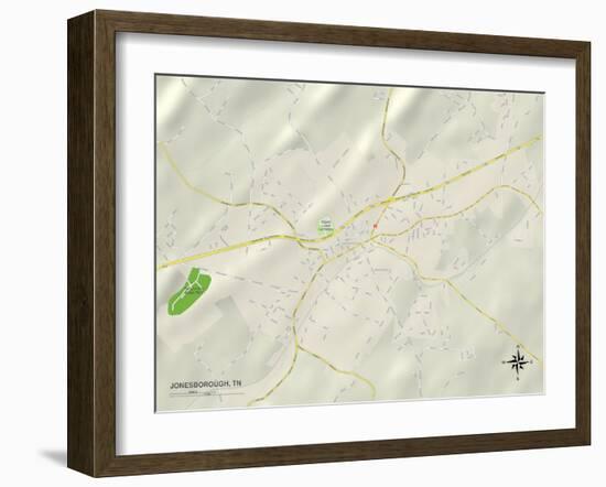 Political Map of Jonesborough, TN-null-Framed Art Print