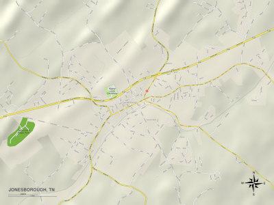 'Political Map of Jonesborough, TN' Prints | AllPosters.com