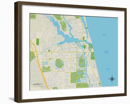 Political Map of Jupiter, FL-null-Framed Art Print