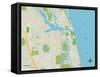 Political Map of Jupiter, FL-null-Framed Stretched Canvas