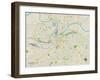 Political Map of Kansas City, MO-null-Framed Art Print