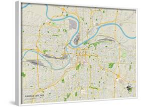 Political Map of Kansas City, MO-null-Framed Art Print