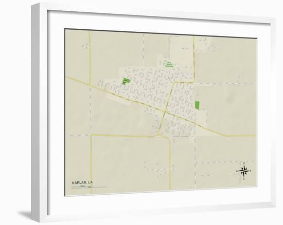 Political Map of Kaplan, LA-null-Framed Art Print