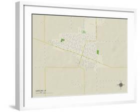 Political Map of Kaplan, LA-null-Framed Art Print