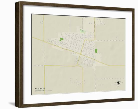 Political Map of Kaplan, LA-null-Framed Art Print