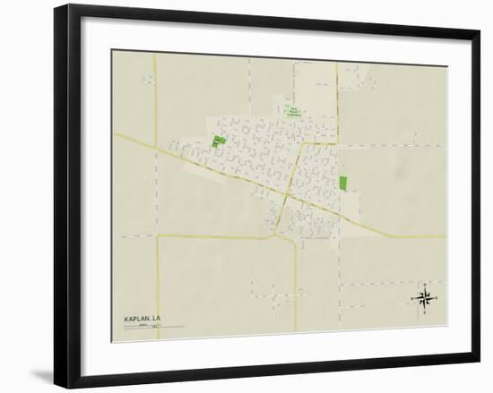 Political Map of Kaplan, LA-null-Framed Art Print