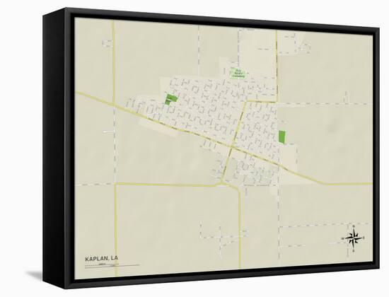 Political Map of Kaplan, LA-null-Framed Stretched Canvas