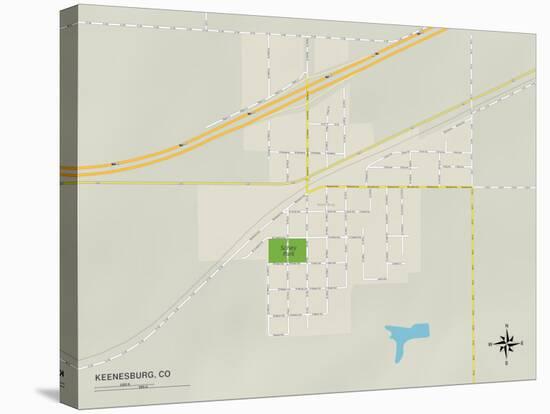 Political Map of Keenesburg, CO-null-Stretched Canvas