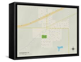 Political Map of Keenesburg, CO-null-Framed Stretched Canvas