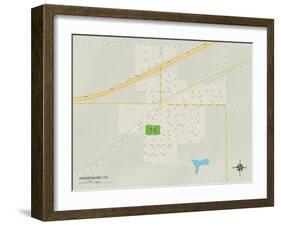 Political Map of Keenesburg, CO-null-Framed Art Print