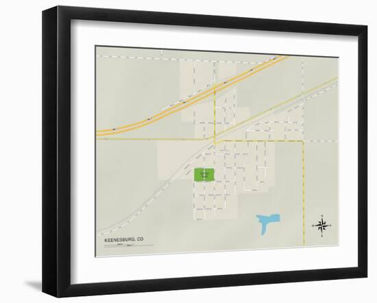 Political Map of Keenesburg, CO-null-Framed Art Print