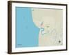 Political Map of Kenai, AK-null-Framed Art Print