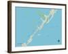 Political Map of Key Largo, FL-null-Framed Art Print