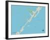 Political Map of Key Largo, FL-null-Framed Art Print