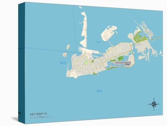 Political Map of Key West, FL-null-Stretched Canvas