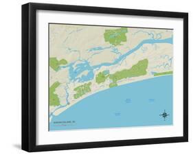 Political Map of Kiawah Island, SC-null-Framed Art Print