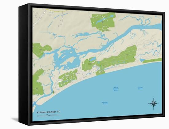 Political Map of Kiawah Island, SC-null-Framed Stretched Canvas