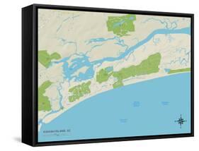 Political Map of Kiawah Island, SC-null-Framed Stretched Canvas