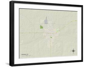 Political Map of Kingman, KS-null-Framed Art Print