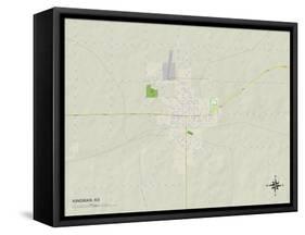 Political Map of Kingman, KS-null-Framed Stretched Canvas