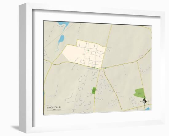 Political Map of Kingston, RI-null-Framed Art Print