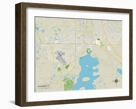 Political Map of Kissimmee, FL-null-Framed Art Print