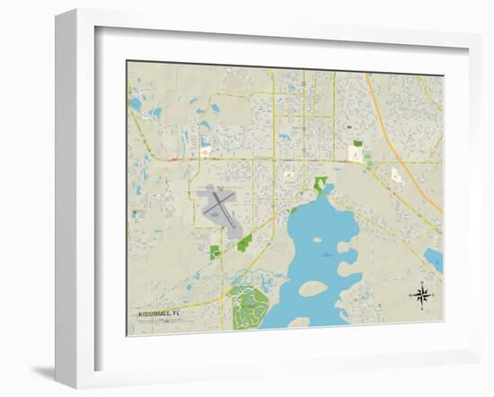 Political Map of Kissimmee, FL-null-Framed Art Print