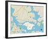 Political Map of Kittery, ME-null-Framed Art Print