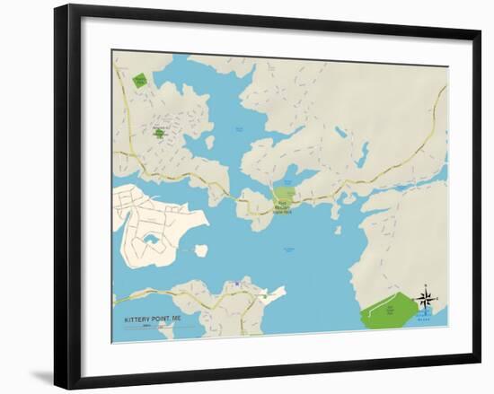 Political Map of Kittery Point, ME-null-Framed Art Print