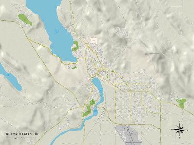 'Political Map of Klamath Falls, OR' Print | AllPosters.com