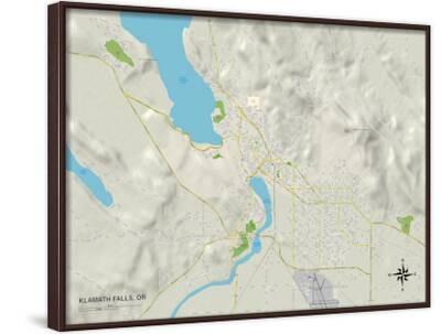 'Political Map of Klamath Falls, OR' Print | AllPosters.com
