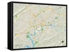 Political Map of Knoxville, TN-null-Framed Stretched Canvas