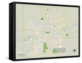 Political Map of Kokomo, IN-null-Framed Stretched Canvas