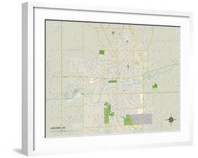 Political Map of Kokomo, IN-null-Framed Art Print