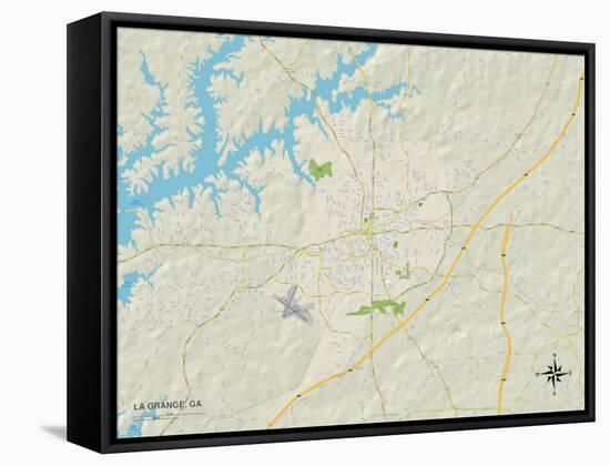 Political Map of La Grange, GA-null-Framed Stretched Canvas