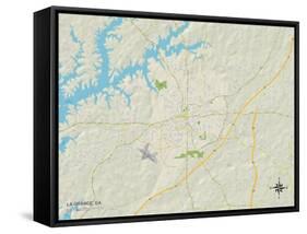 Political Map of La Grange, GA-null-Framed Stretched Canvas