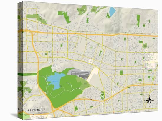 Political Map of La Verne, CA-null-Stretched Canvas