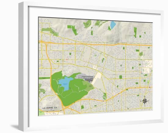 Political Map of La Verne, CA-null-Framed Art Print