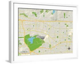 Political Map of La Verne, CA-null-Framed Art Print